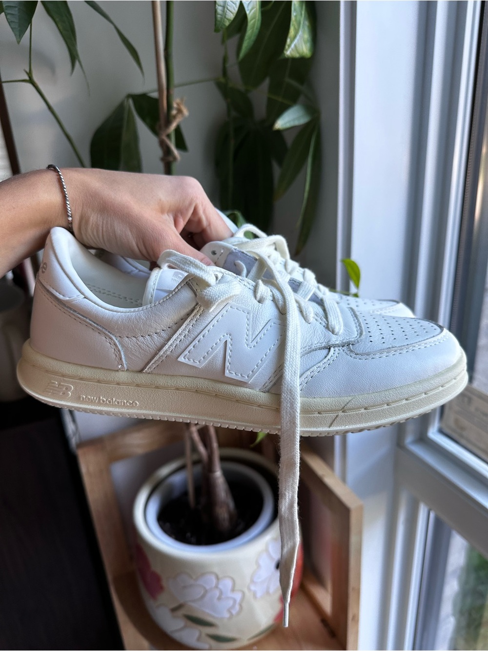 New balance T500 seasalt leather tennis sneakers